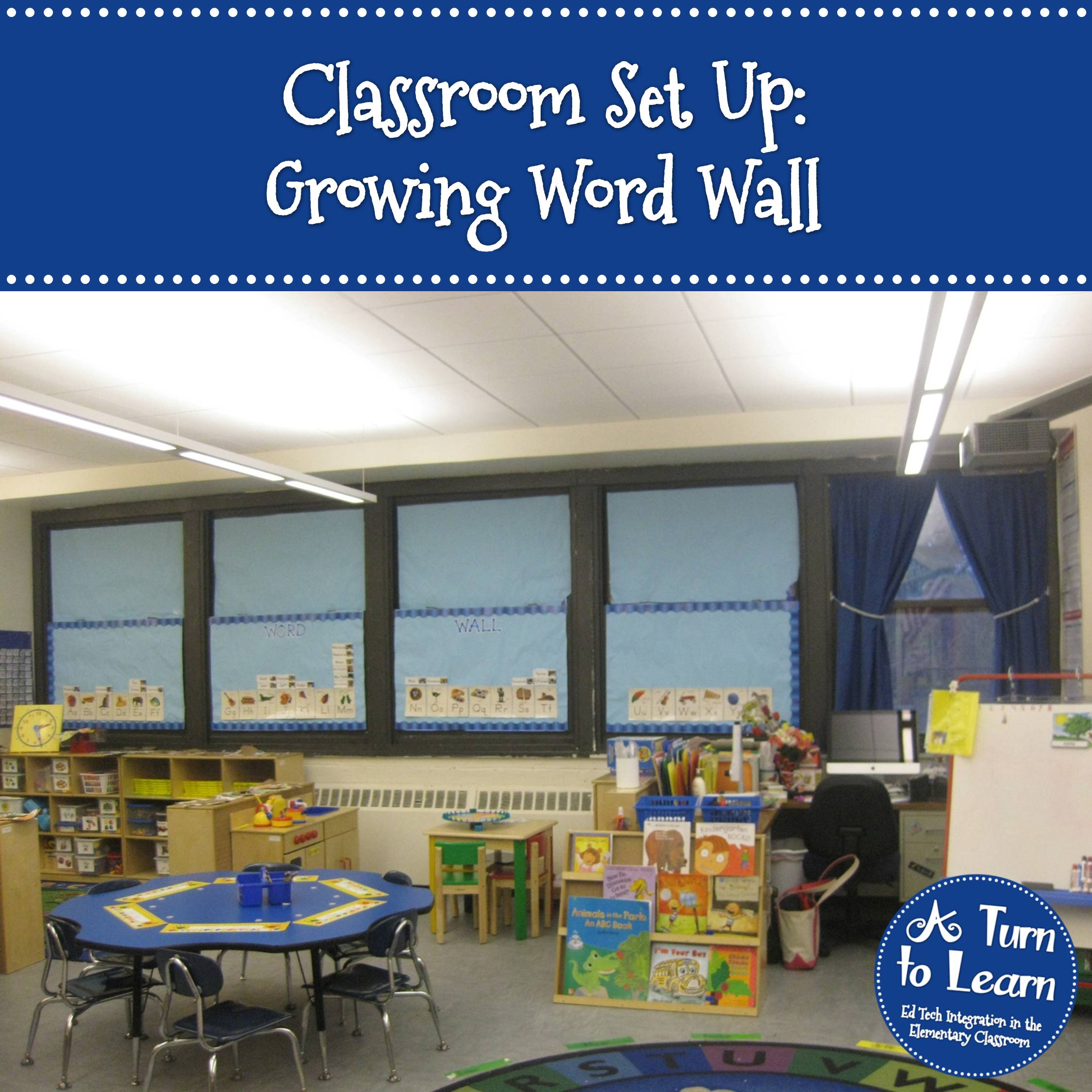 Kindergarten Classroom Pictures: Growing Word Wall