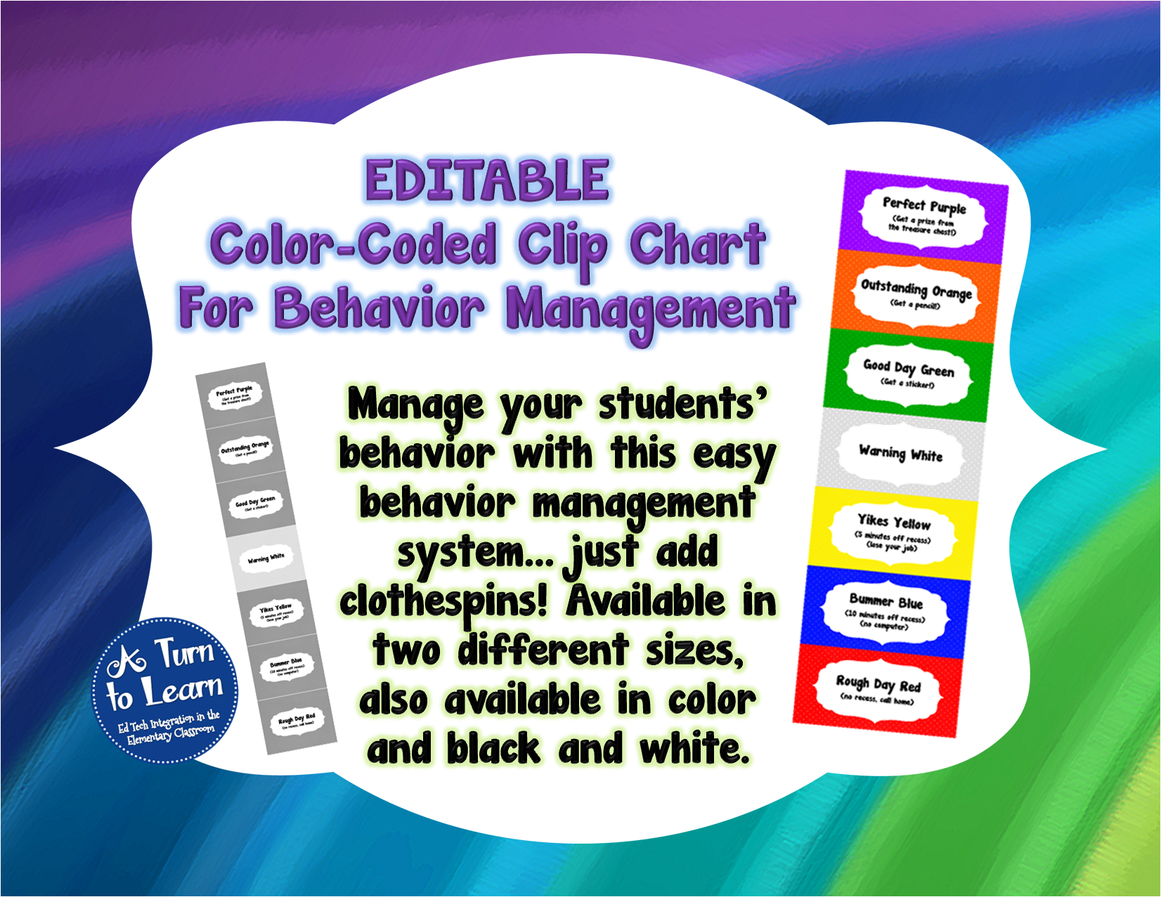 Editable Behavior Management Chart