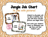 jungle themed classroom jobs with pictures... perfect for pre-readers and ELLs!