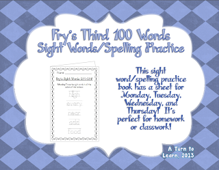 http://www.teacherspayteachers.com/Product/Spelling-Practice-Book-Frys-Third-100-Sight-Words-201-300-757479