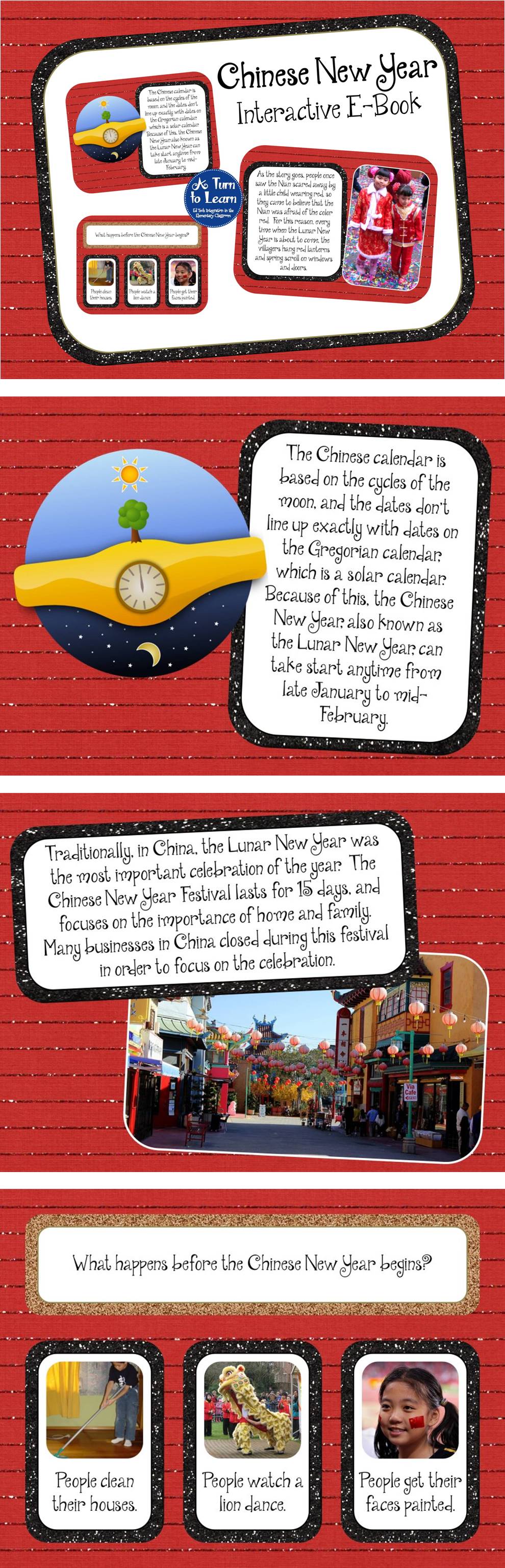 Chinese New Year Interactive E-Book. This Smartboard activity has comprehension activities to keep students engaged!