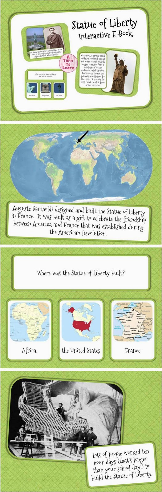 Statue of Liberty Interactive E-book for Smartboard