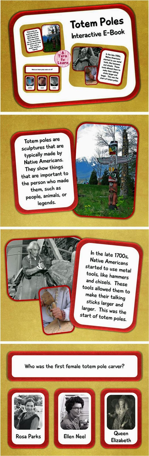 Totem Poles Interactive E-book for Smartboard