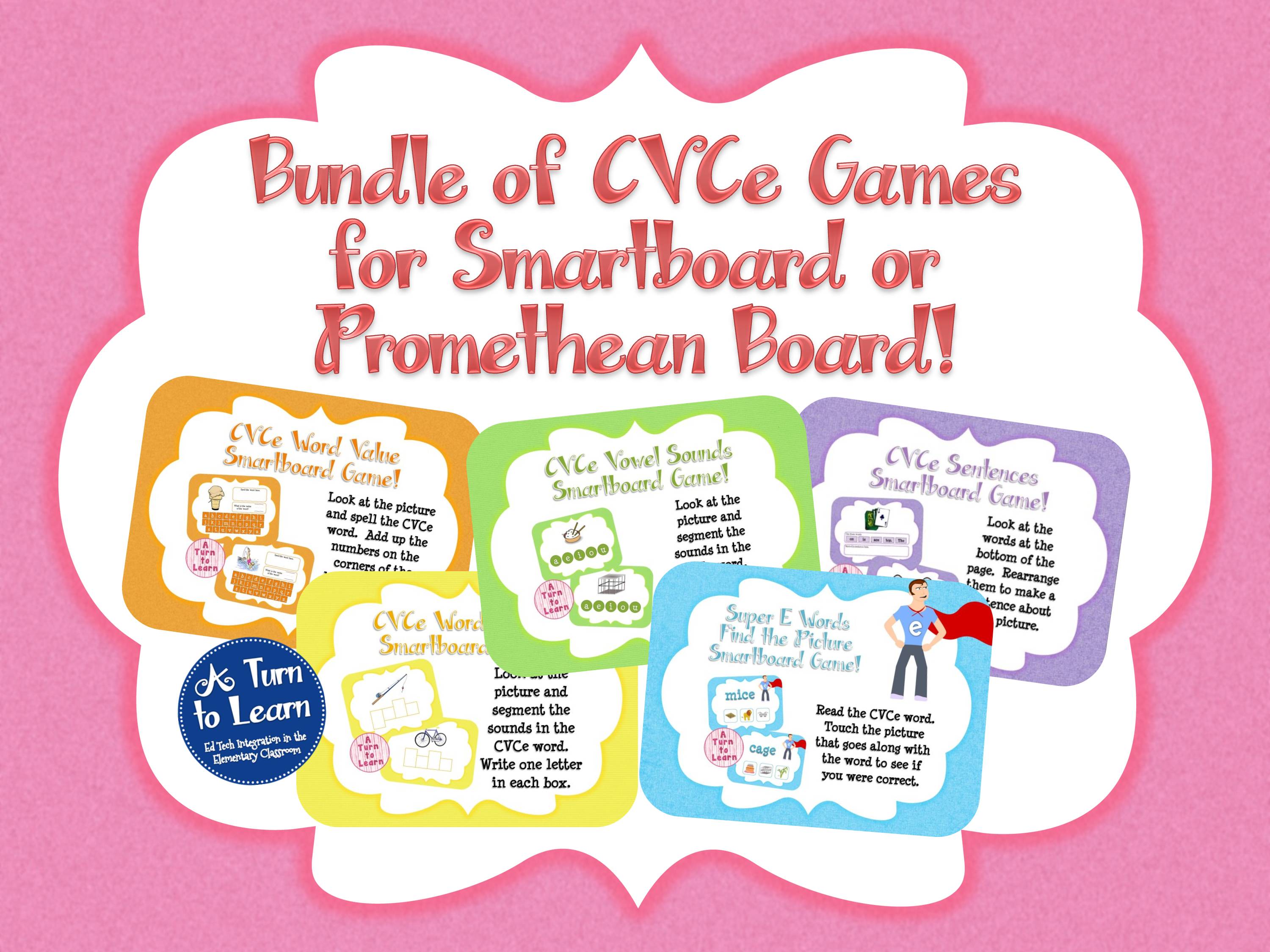 CVCe Words Smartboard Game Bundle