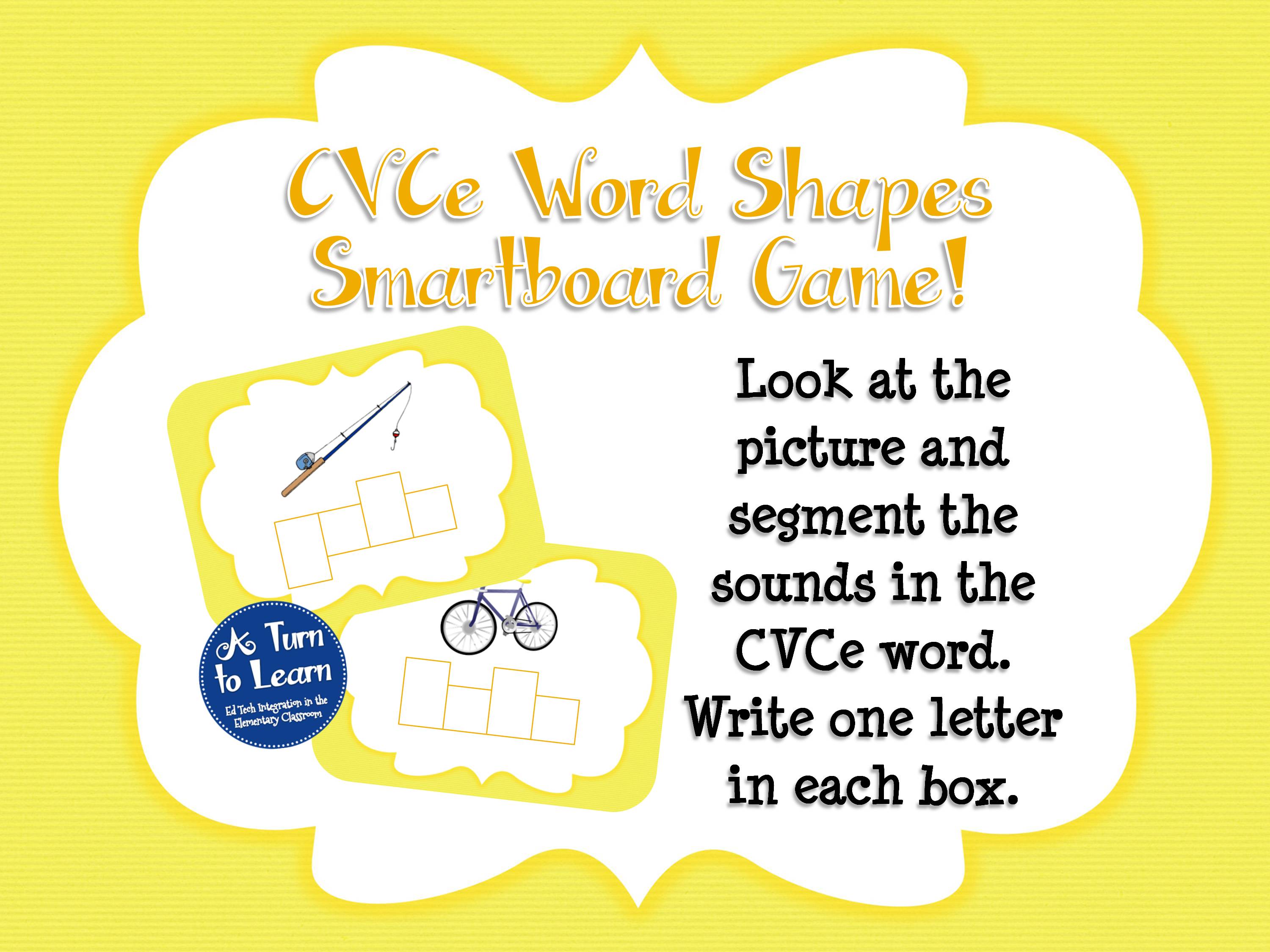 CVCe Smartboard Game - Word shapes for visual learners!