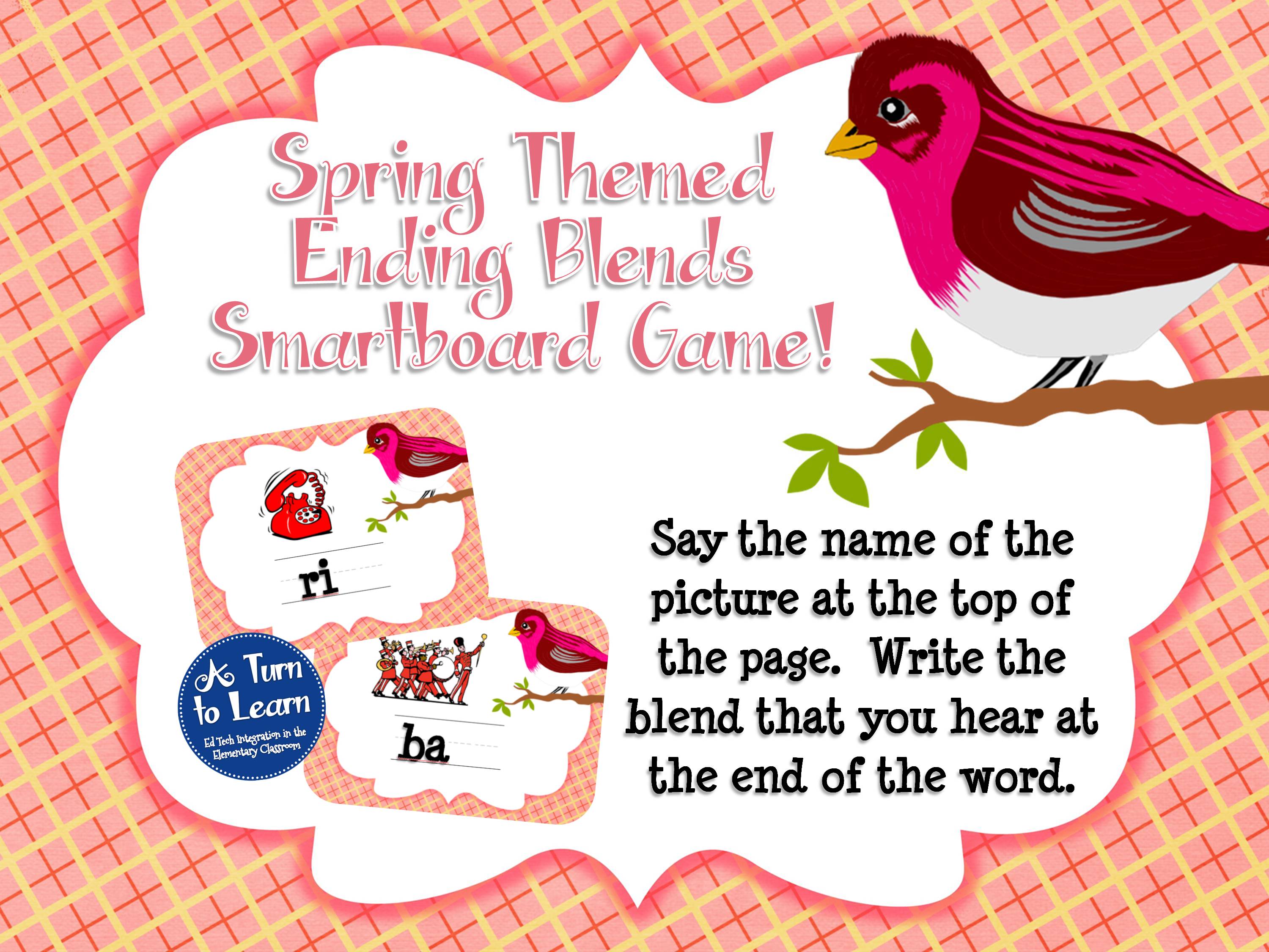 Spring Ending Blends Smartboard Game