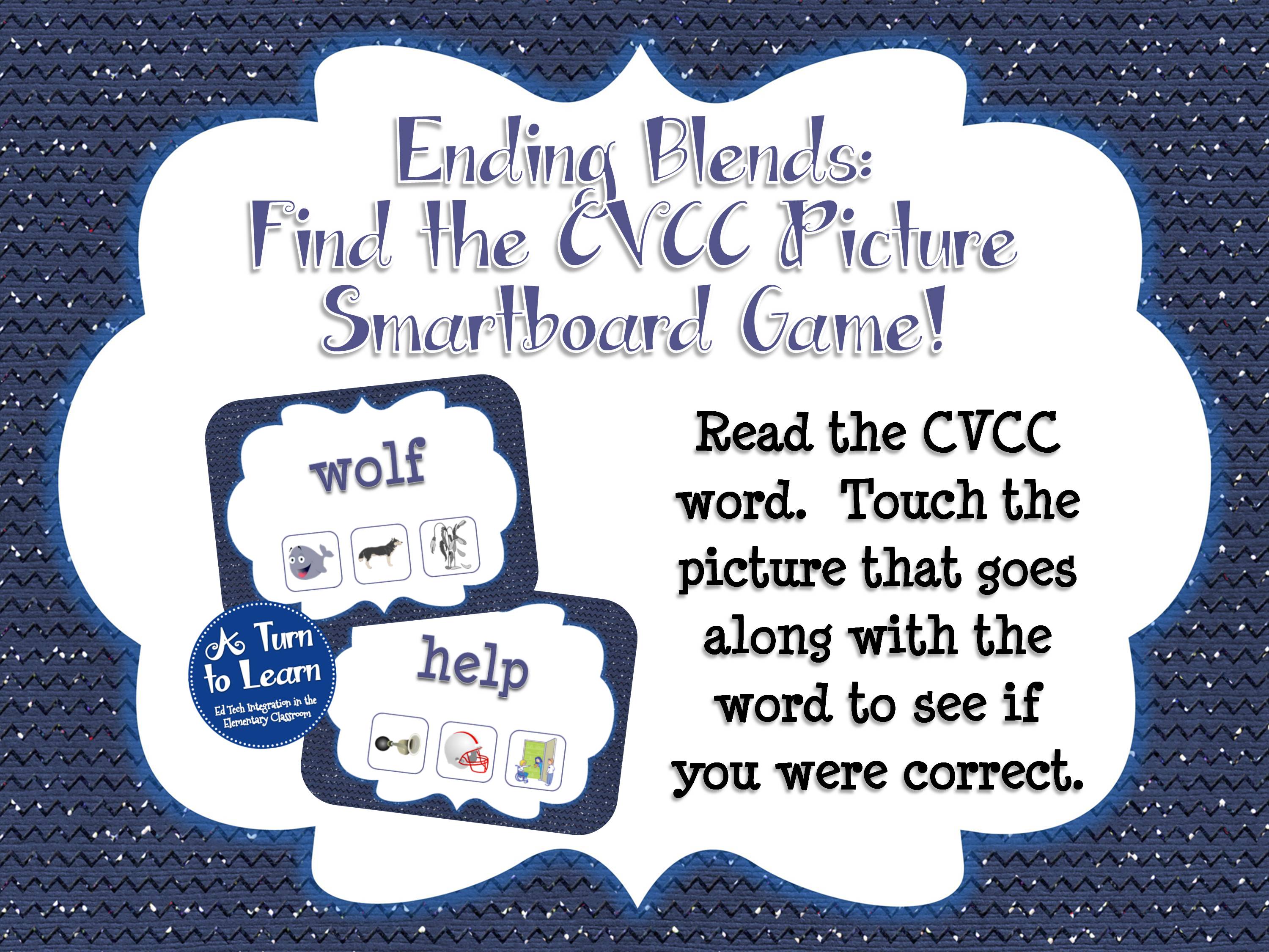 Ending Blends Smartboard Game - CVCC Find the Picture