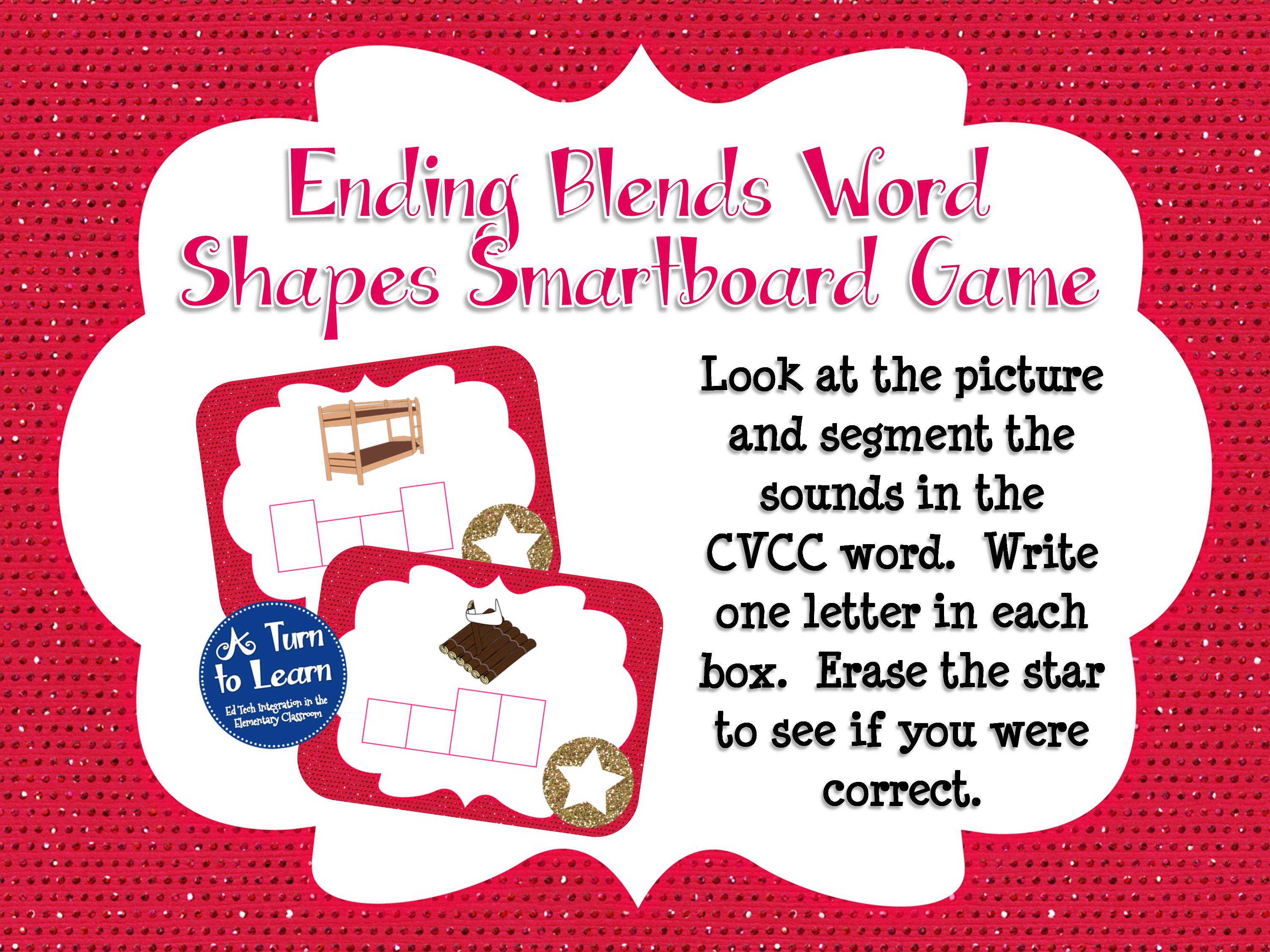 Ending Blends Smartboard Game - Word Shapes