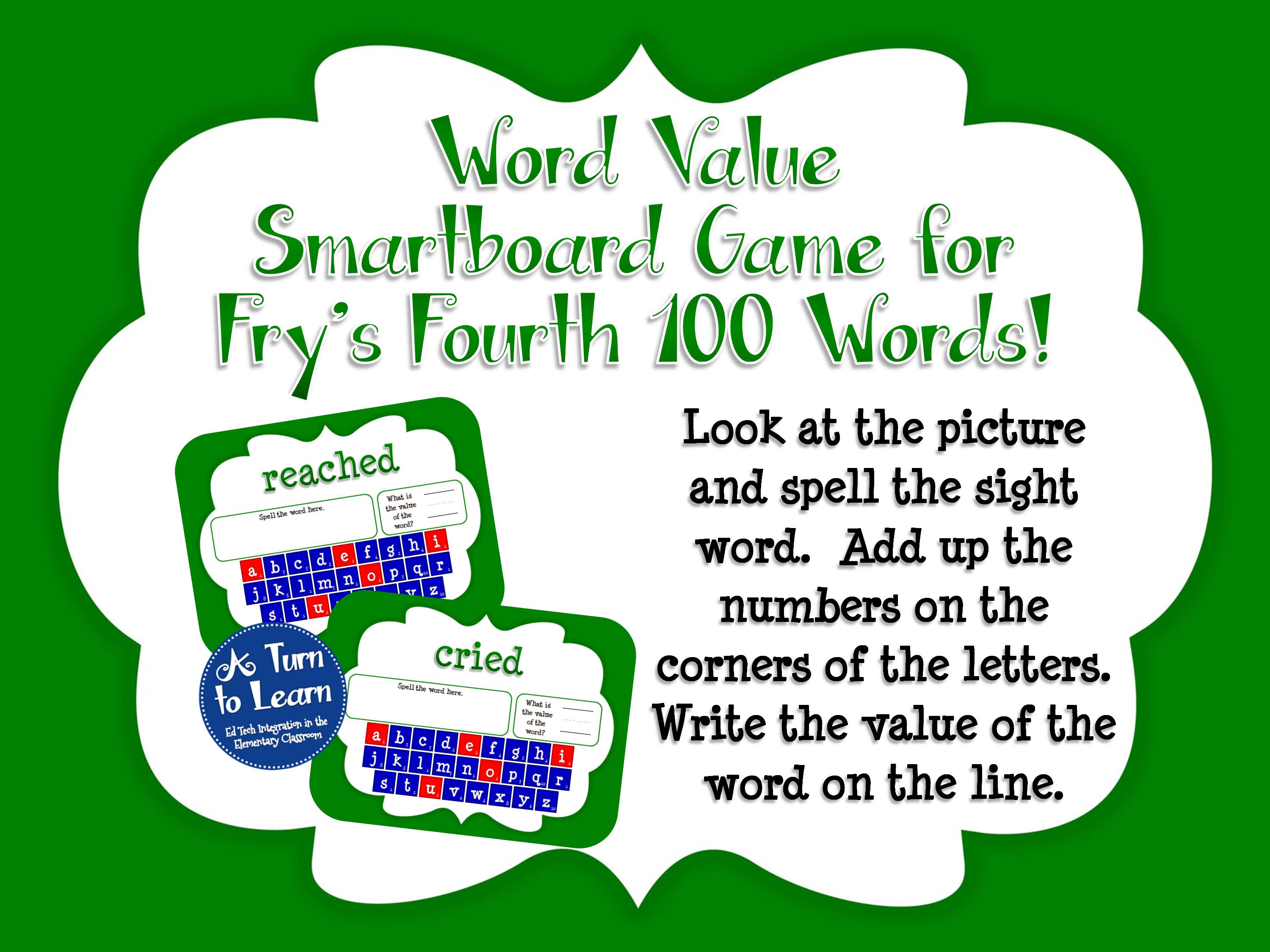 Sight Words Smartboard Game: Fry's Fourth 100 Words