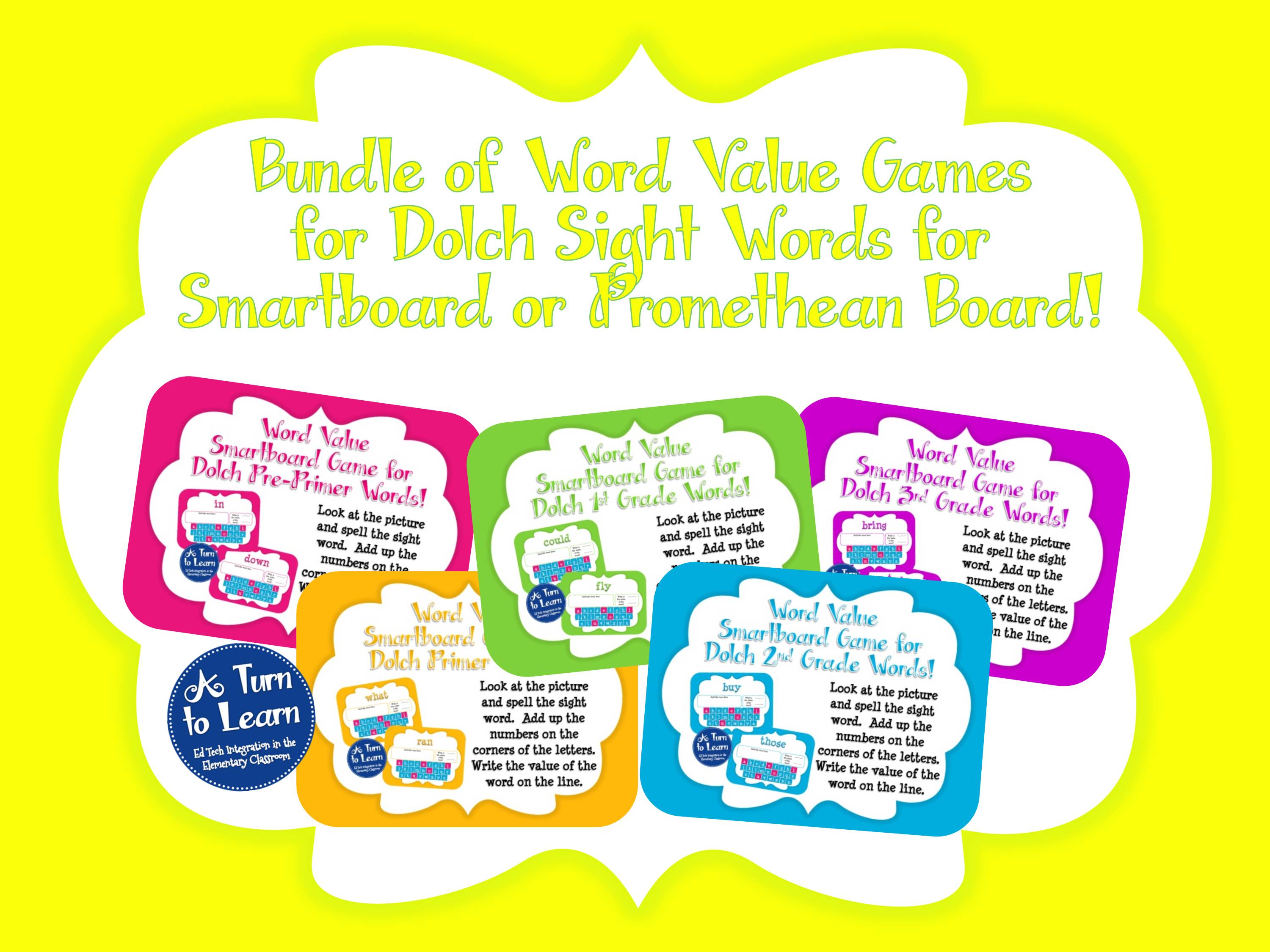 Dolch Words Smartboard Games Bundle