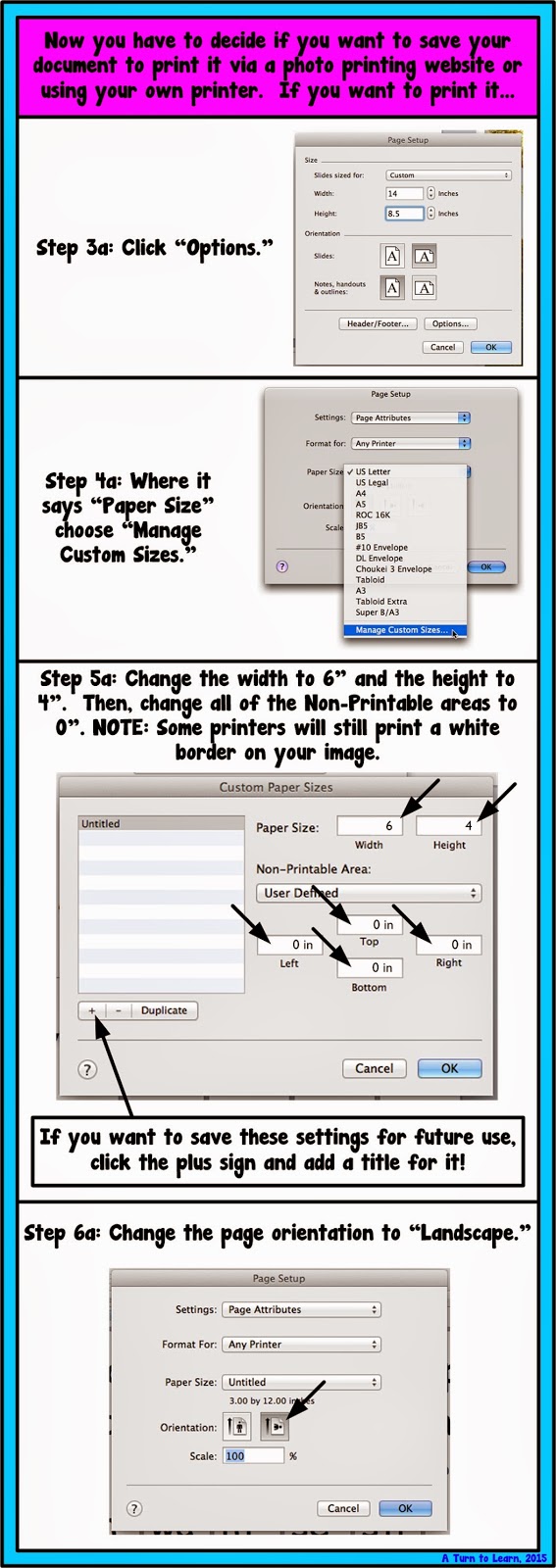 How to Make a PowerPoint Document 4x6... step by step instructions with pictures