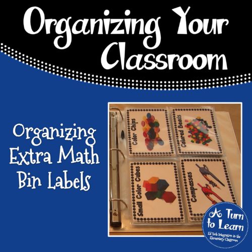 Organizing Extra Math Manipulative Labels... perfect teacher organization trick!