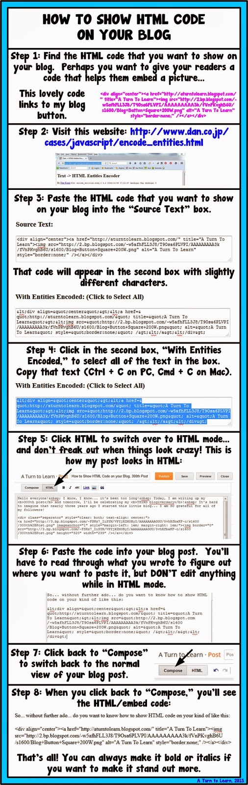 How to Show HTML Code in a Blogger Post