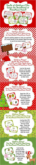  These Christmas themed games are perfect for getting students in the holiday spirit while practicing their ability to read CVC and CVCe words! This set of five games will have students alternating between reading words with long and short vowels in order to fine tune their ability to read CVC words and words with a "super e" or "magic e!" Save 30% by buying these engaging, no-prep games as part of a bundle! 