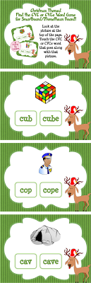  This Christmas-themed game is the perfect way to get your students to practice fine-tuning their ability to read CVC and CVCe words. Students need to identify what picture is at the top of the page and pick which of the two similarly spelled words at the bottom of the page is correct. This game will also help students with reading nonsense words... as some of the words included aren't real! Best of all, this game is self-checking... when students touch the correct answer they'll hear a fun cheering sound!