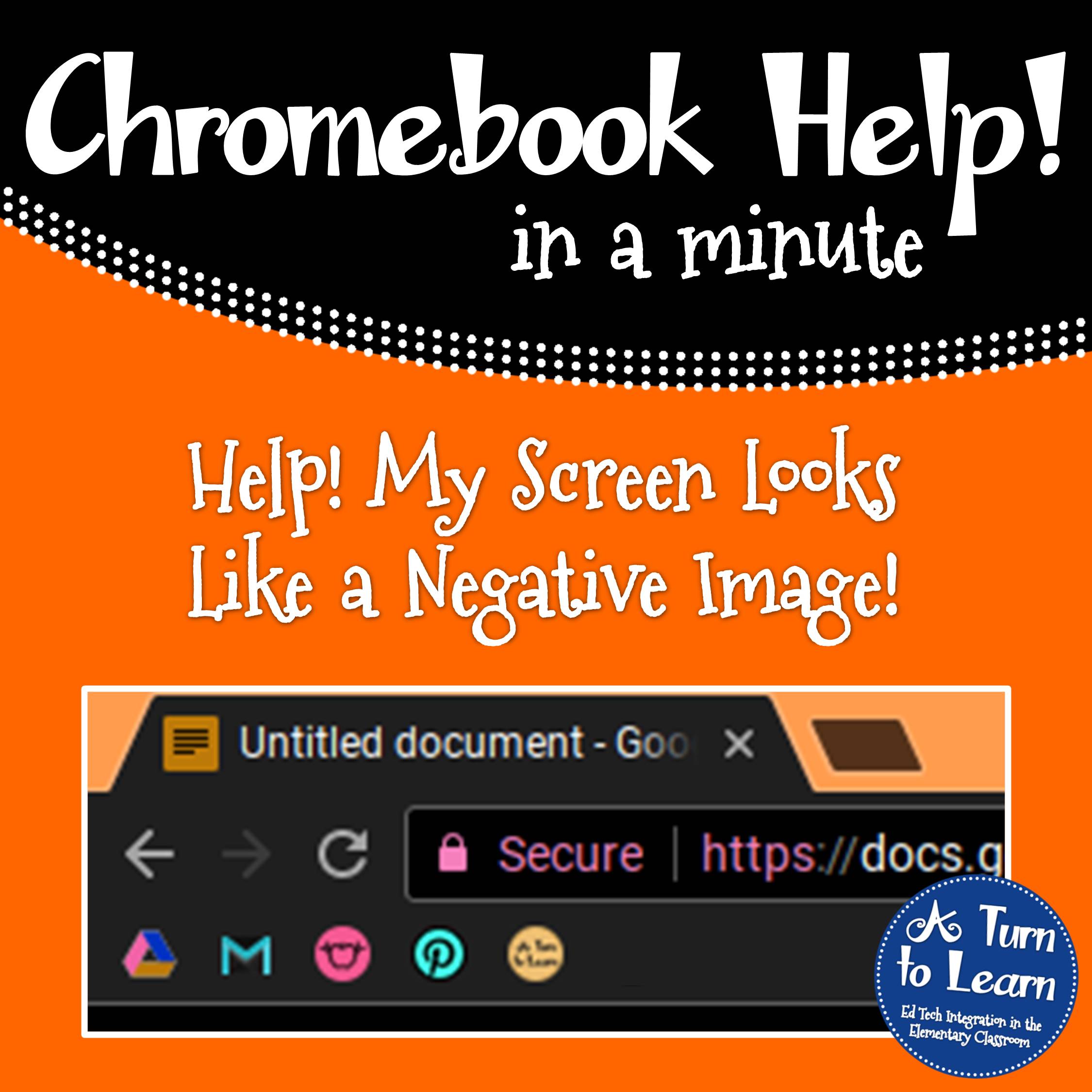 Easy ways to fix common Chromebook problems like inverted screens and colors.  #techtips #chromebooks #mrsmo…